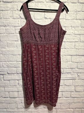 Esprit Vintage 90’s Style Sleeveless Burgundy Floral Print Dress Large